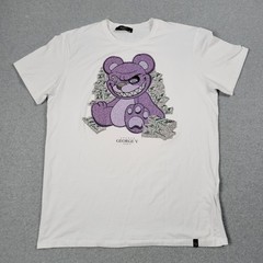 Avenue George V Paris Shirt Men 3XL Rhinestone Money Bear Luxury Streetwear