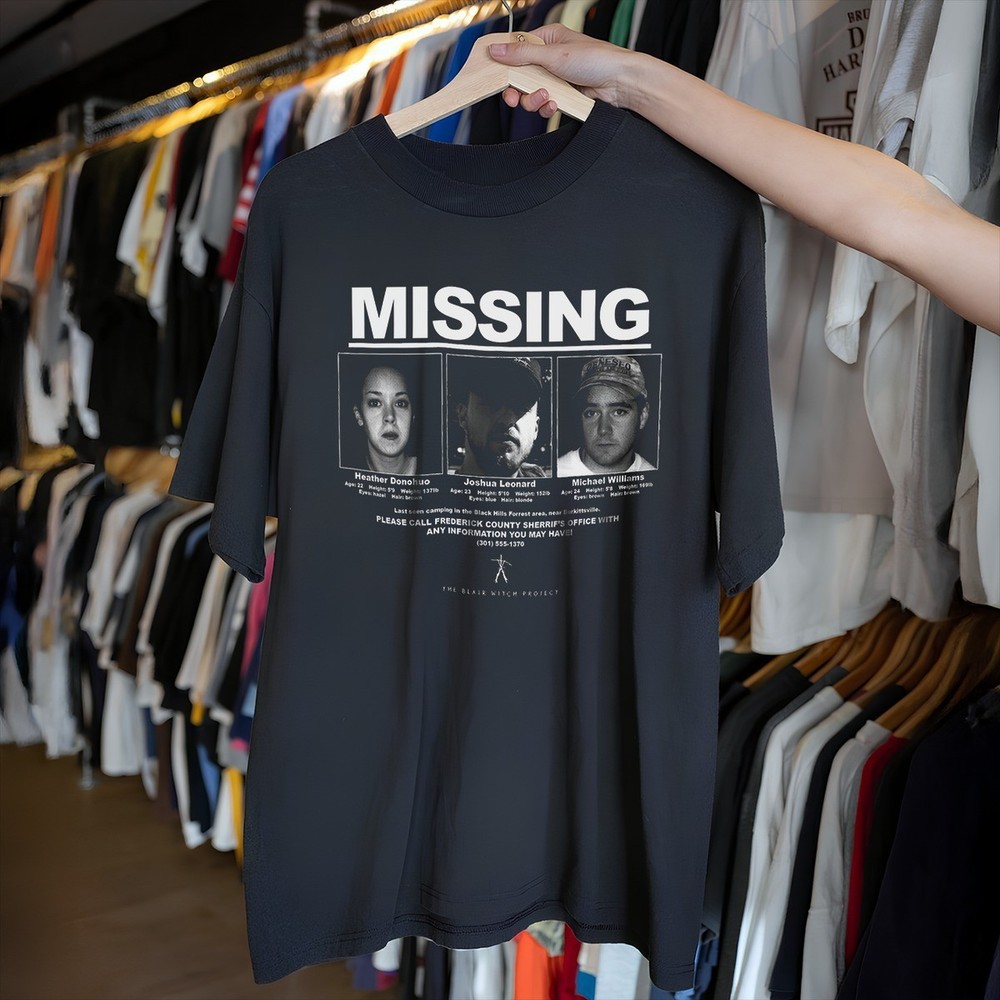RETRO THE BLAIR WITCH PROJECT ”MISSING” GRAPHIC T-SHIRT S-5XL