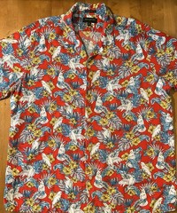 Banana Republic Shirt Mens XL Hawaiian Parrot Camp Standard Fit S/Sleeve Resort