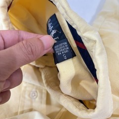 Ralph Lauren Mens Dress Shirt L Flesh Pony Pastel Yellow Oxford Preppy Classic
