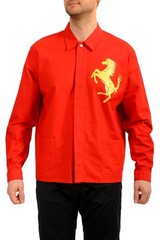 Scuderia Ferrari Men’s Organic Cotton Red Logo Long Sleeve Shirt US XL IT 54