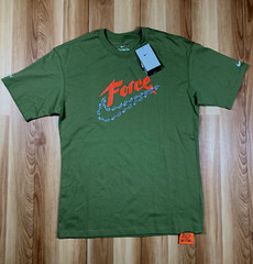 Nike Force Swoosh Mens Green Cotton Basketball TShirt Multisize Athletic Apparel