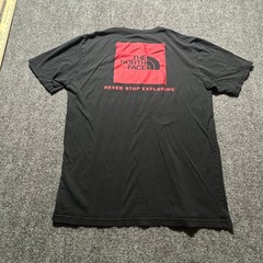 The North Face Mens Black Red Box Logo Graphic T-Shirt Medium Short Sleeve Tee