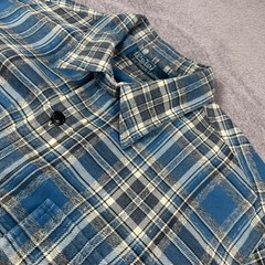 Polo Ralph Lauren Mens XL Blue Plaid Flannel Button Down Shirt Chin Strap Cotton