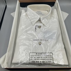 Giovanni Rosmini Shirt Mens Size M White Cotton Button Down Italy NWT READ