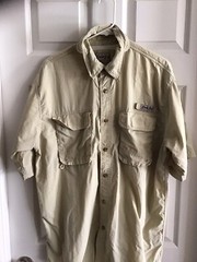 Bimini Bay Short Sleeve Fishing Shirt Vented Back Mens Sz. L
