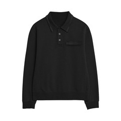 Men’s Long Sleeve Plain Sweatshirt Fleece Polo Collared Warm Top Casual M-3XL