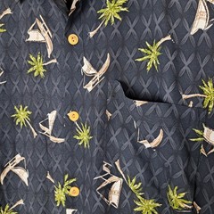 Vintage Quiksilver Silver Edition Hawaiian Shirt Mens Large Black Button Up S/S