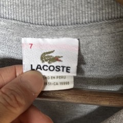 Izod Lacoste Men’s Gray Solid Cotton Knit Polo Spread Collar Embroidered Logo 7