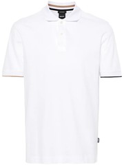 Hugo Boss Men’s Parlay 211 Pique Cotton Short Sleeve Polo Shirt, White