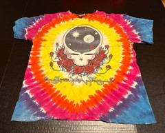 VINTAGE 1992 GRATEFUL DEAD TIE DYE SPACE YOUR FACE T-SHIRT LIQUID BLUE SZ M