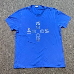 Penti Graphic TShirt Sz L Mens Blue Gamer Controller Sleep Chill Streetwear Tee