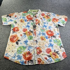 Bohio Breeze Floral Button Front Shirt XXL Microfiber Short Sleeve New W/Tags
