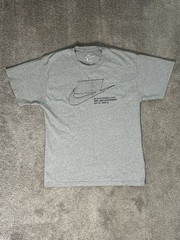 Nike Sportswear Block Futura Logo Embroidered Gray T Shirt Men’s Small NSW Tee