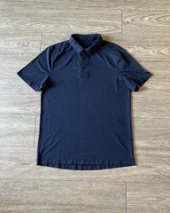 Lululemon Evolution Performance Polo Shirt Mens Small Navy Golf Minimalist Gym