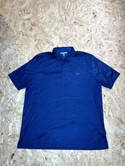 Greg Norman ML75 Golf Polo Shirt Mens XXL Blue Shark Print Short Sleeve Play Dry