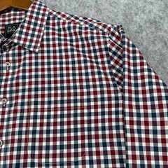 Jos A Bank Traveler Mens XL Long Sleeve Gingham Check Button Down Shirt Red Navy