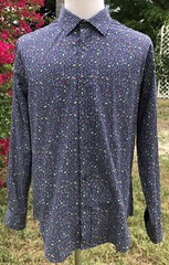 2303 BUGATCHI Shaped Fit , Flip Cuff Dots and Musical Notes Large