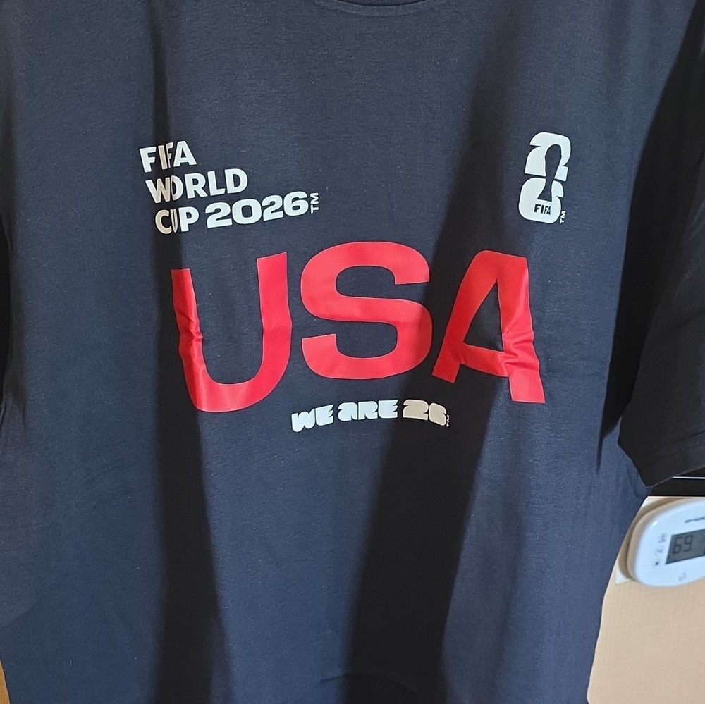 FIFA World Cup 2026 USA Navy Graphic Logo Cotton Knit Crew Tee Men’s XL