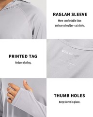 Men’s UPF 50+ Sun Protection Hoodie Shirts Long Sleeve Fishing Shirts Outdoor