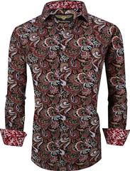Premiere Men’s Paisley Button Down Long Sleeve Dress Shirt Size M NWT