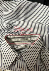 Vintage Christian Dior Monsieur Striped Dress Shirt Mens 17 32-33 Made In USA
