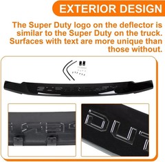 Black Hood Deflector Bug Shield Guard for 2017-2022 Ford F350 Super Duty