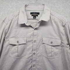 Marc Anthony Shirt Mens Large Slim Fit Utility Flap Pocket Button Up Long Sleeve