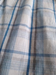 Men’s Western Shirt Blue Plaid Button Front Button Down Adjustable Sleeves S M