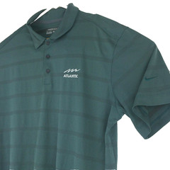 Nike Mens XL (48in Chest) Dark Green Stripe Atlantic Packaging Dri-Fit Golf Polo