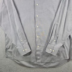 David Donahue Mens Grey Micro Houndstooth Dress Shirt 17 34/35 Cotton Long Slv