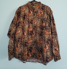 Field Tested Mens 2XL Hunting Shirt Long Sleeve Button Front Deer Camo Cotton