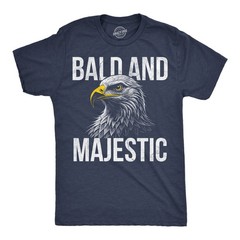 Mens Funny T Shirts Bald and Majestic Sarcastic Eagle Graphic Novelty Tee for