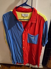Vintage Odd Future OF OFWGKTA Mix Match Color Block Camp Collar Bowling Shirt L