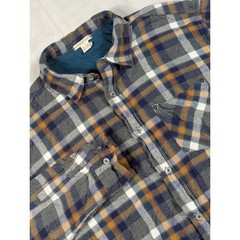 Carbon 2 Cobalt Heavyweight Plaid Flannel Long Sleeve Button-up Mens Shirt Large