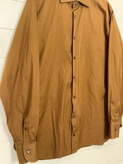 Zegna Sumisura Trofeo Comfort Brown Cotton Button Up Dress Shirt 46G 41