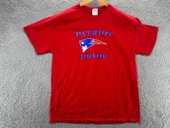 Gildan DryBlend Patriot Pride Football Team Fan Tee T-Shirt Red Size Large