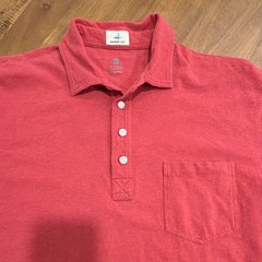 johnnie-O Hangin’ Out Men’s L Red Solid Short Sleeve Collared Polo Pocket