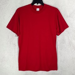 NWT Vintage Jerzees Russell Red Single Stitch Blank T Shirt Size L Combed Cotton