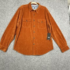 True Grit Corduroy Shirt Jacket Jacket Mens XL Orange Preppy Western Work NEW