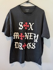 New Lucki Sex Money Drugs Graphic T-Shirt XXL Black Concert Tour Cotton 2X
