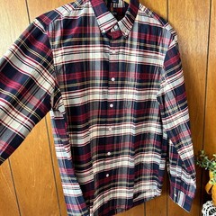 J Crew Flex Oxford Slim Fit Plaid Button Down Shirt Men Large Navy Red White