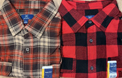 Lot of 2 George Super Soft Men’s Plaid Flannel button down Shirts NWT Size L