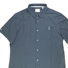 7 Diamonds 4 Way Stretch Dress Shirt Mens Large Preppy Wicking Modern Geometric