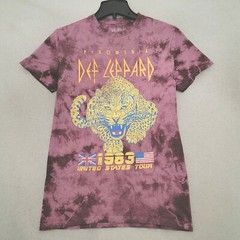 DEF LEPPARD TIE DYE SHIRT Mens Medium M Purple FADED 83 US TOUR ROCK Music NWT