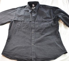 Vintage Cowboy Only Shirt Men XL Black Canvas Cotton Western Rodeo Barn Utility