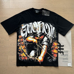 New Mixed Emotion Cupid Print Rhinestone Short sleeve Mens Street Casual T-Shirt