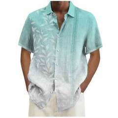 Spring And Summer Men’s Fashion Floral Printed Cotton Linen Solid Color Short