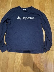 PlayStation Men’s Blue Logo Graphic Crew Neck Long Sleeve T-Shirt Size M