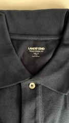 Lands’ End Mens Polo Shirt 3XLT Radiant Navy Blue Traditional Fit Mesh Polo Big